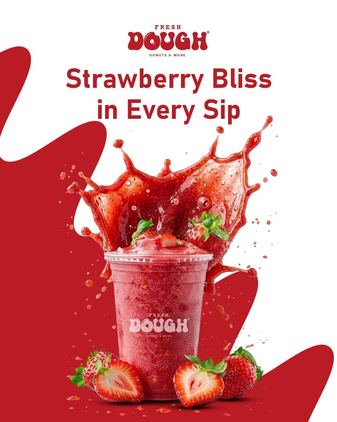 Strawberry slush mid-splash